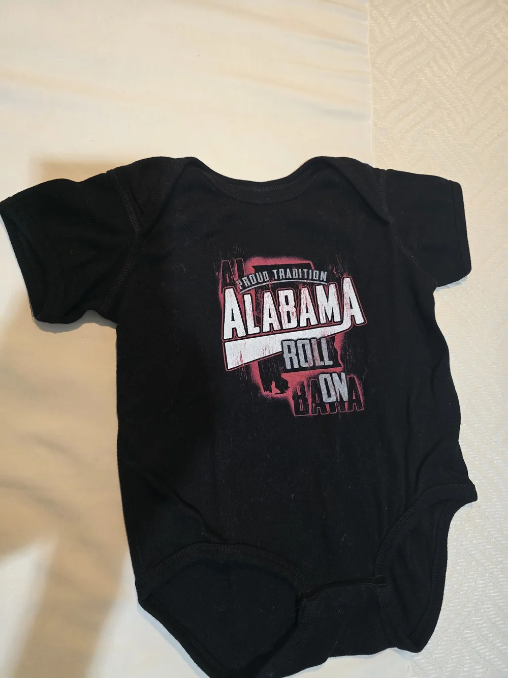 Alabama Black Infant Bodysuit/Onsie - Team Pride Baby Tee